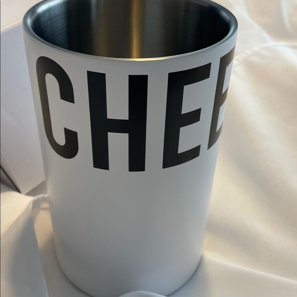 Wine chiller with Black 'CHEERS' Text